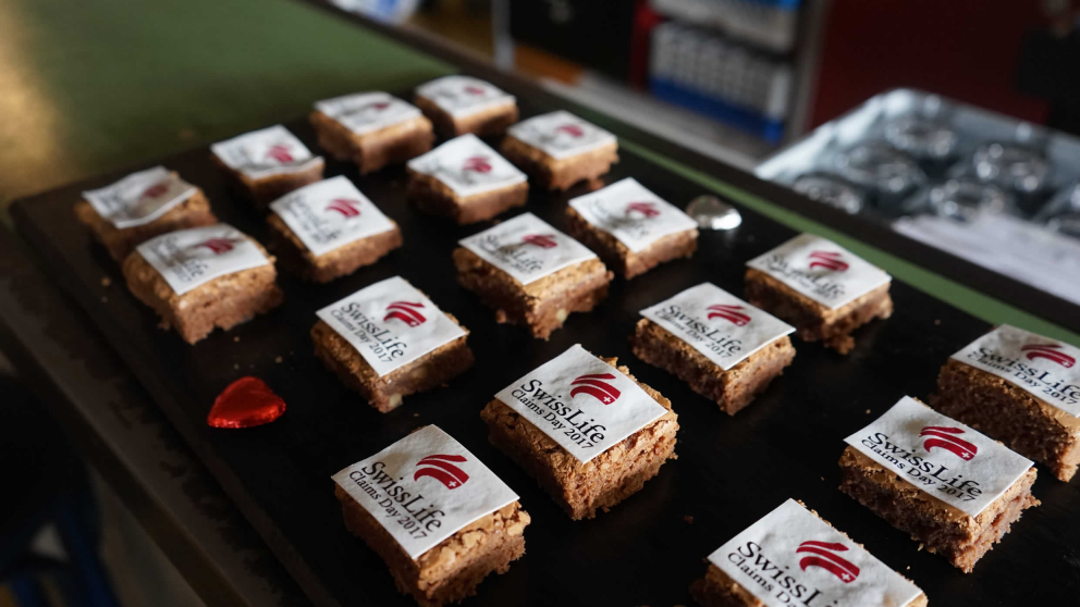 Zum Dessert gab es selbstgemachte Swiss Life-Brownies!