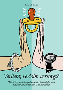Illustration von einer männlichen und einer weiblichen Hand, in der Mitte ein Schnuller