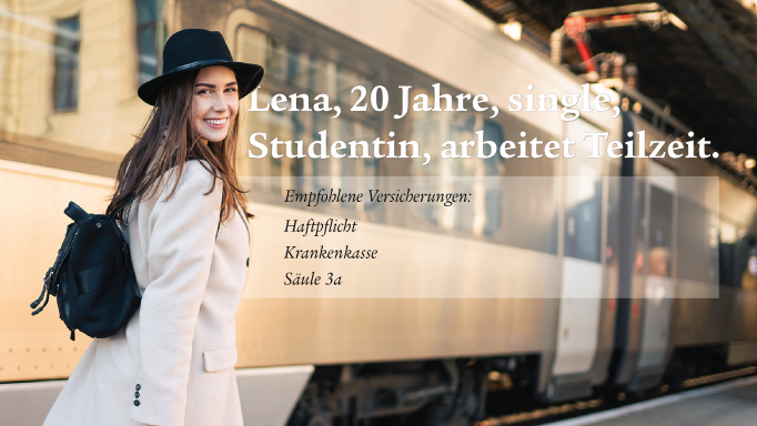 Für eine Frau mit 20 Jahren empfehlen wir folgende Versicherungen: Haftpflicht, Krankenkasse, Säule 3a