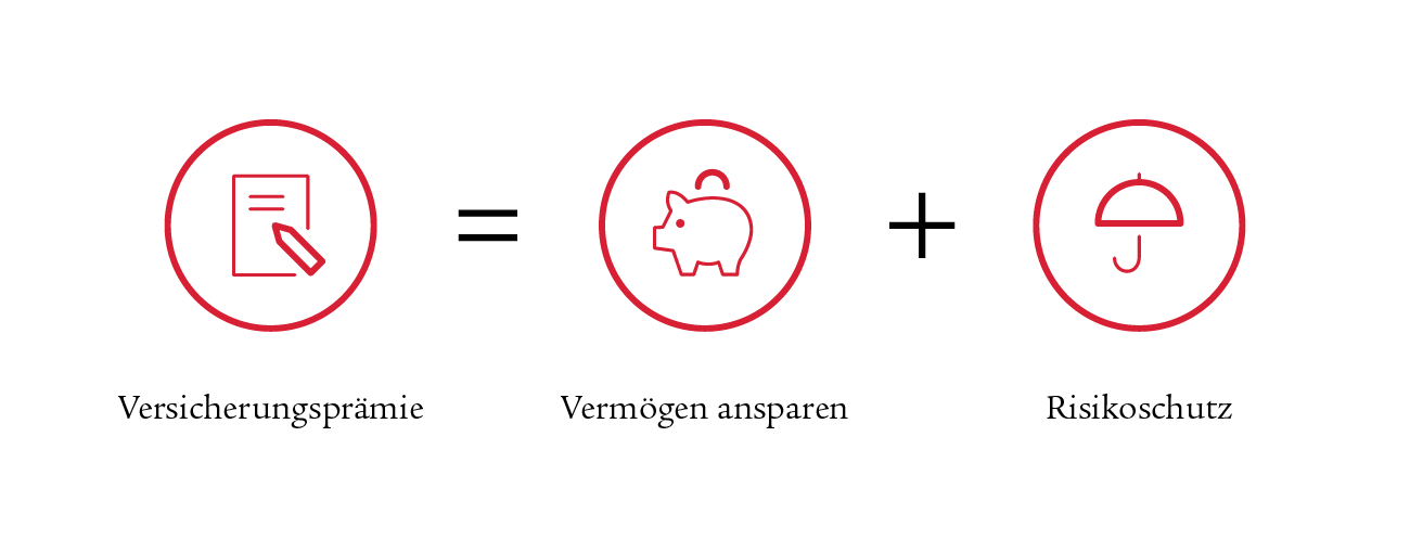 Grafik erklärt die Versicherungsprämie der Sparversicherung