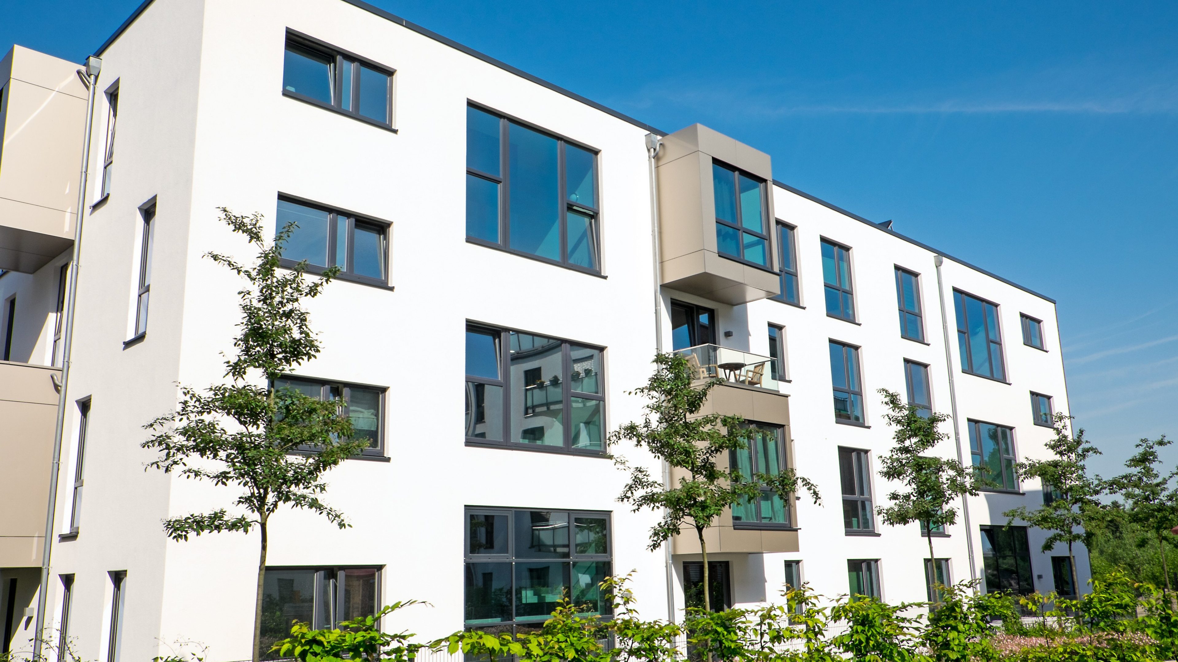 Modern white apartment house