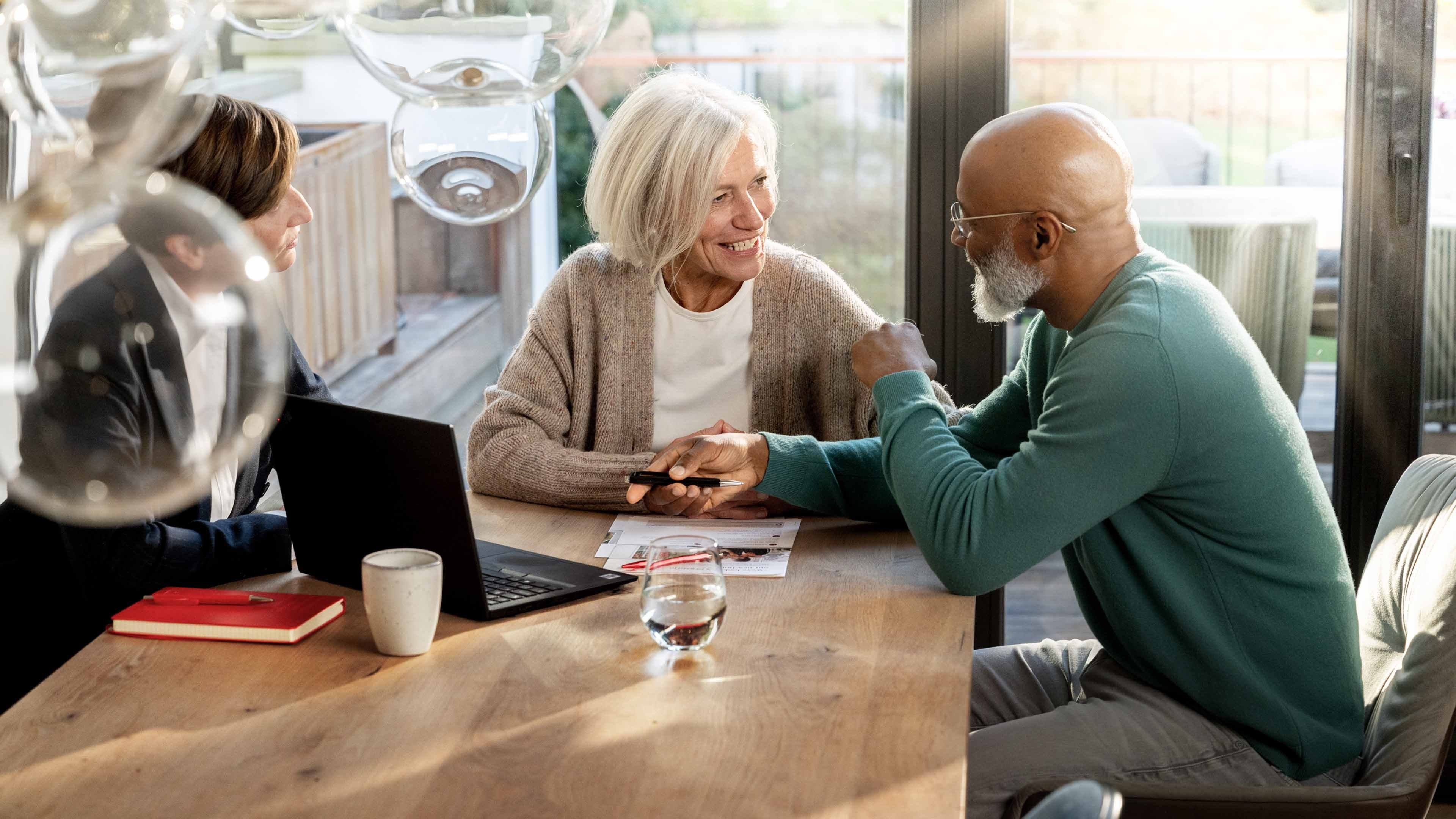 A pensions consultation at the kitchen table