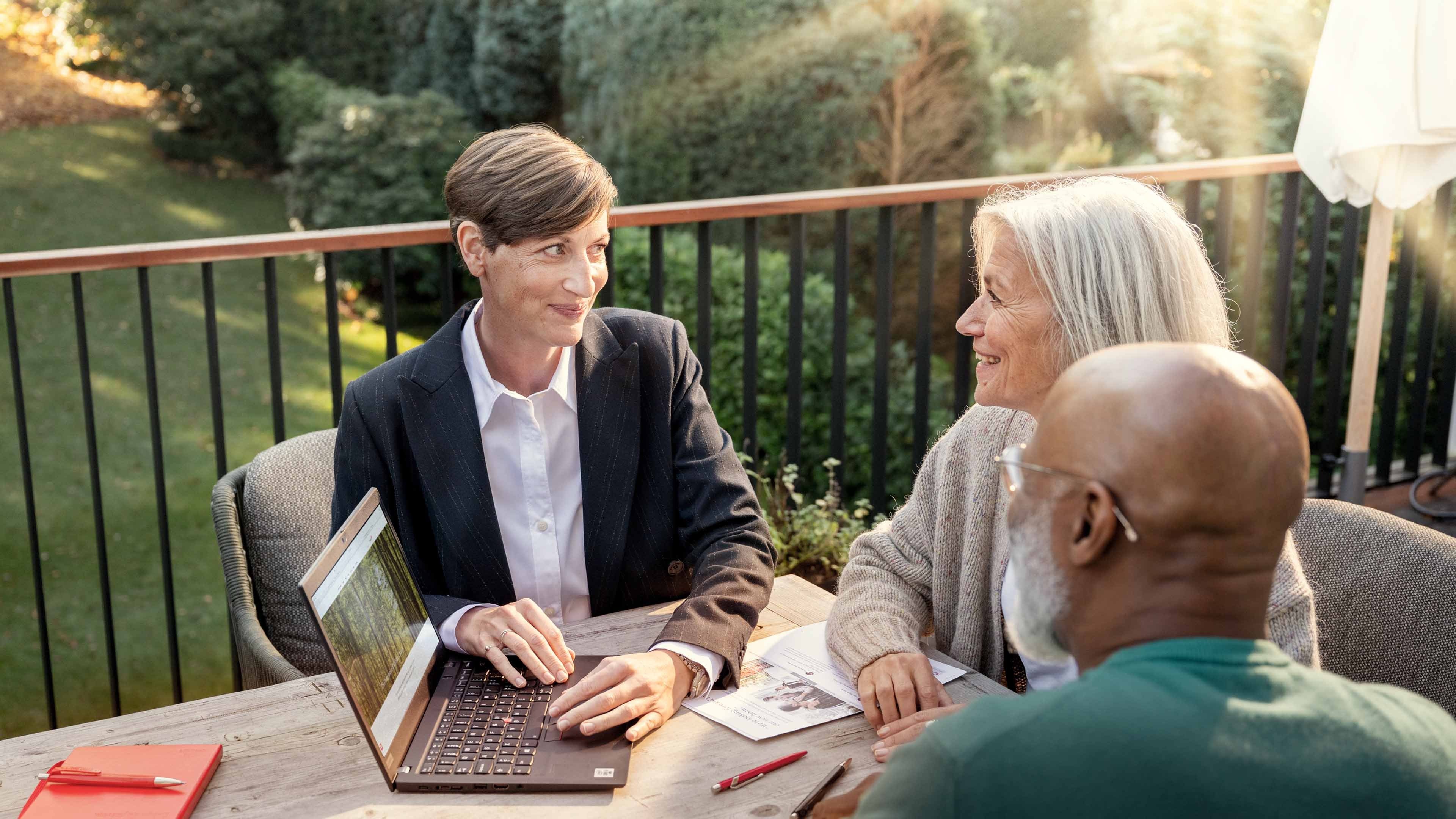 A pensions consultation on the balcony