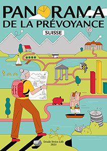 Illustration: une image d’objets à retrouver montre le paysage suisse de la prévoyance.