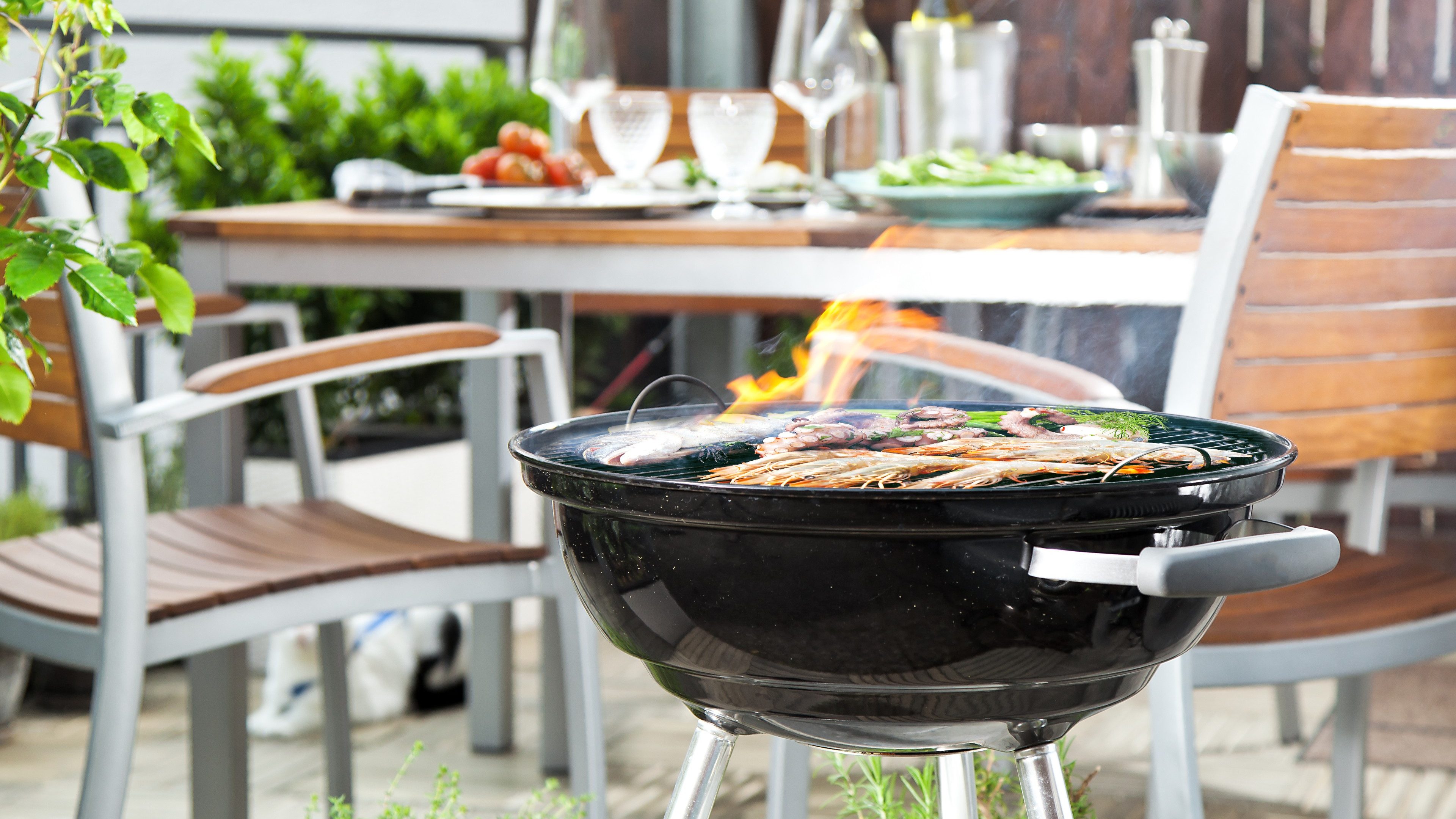 Grillen auf der Dachterasse 