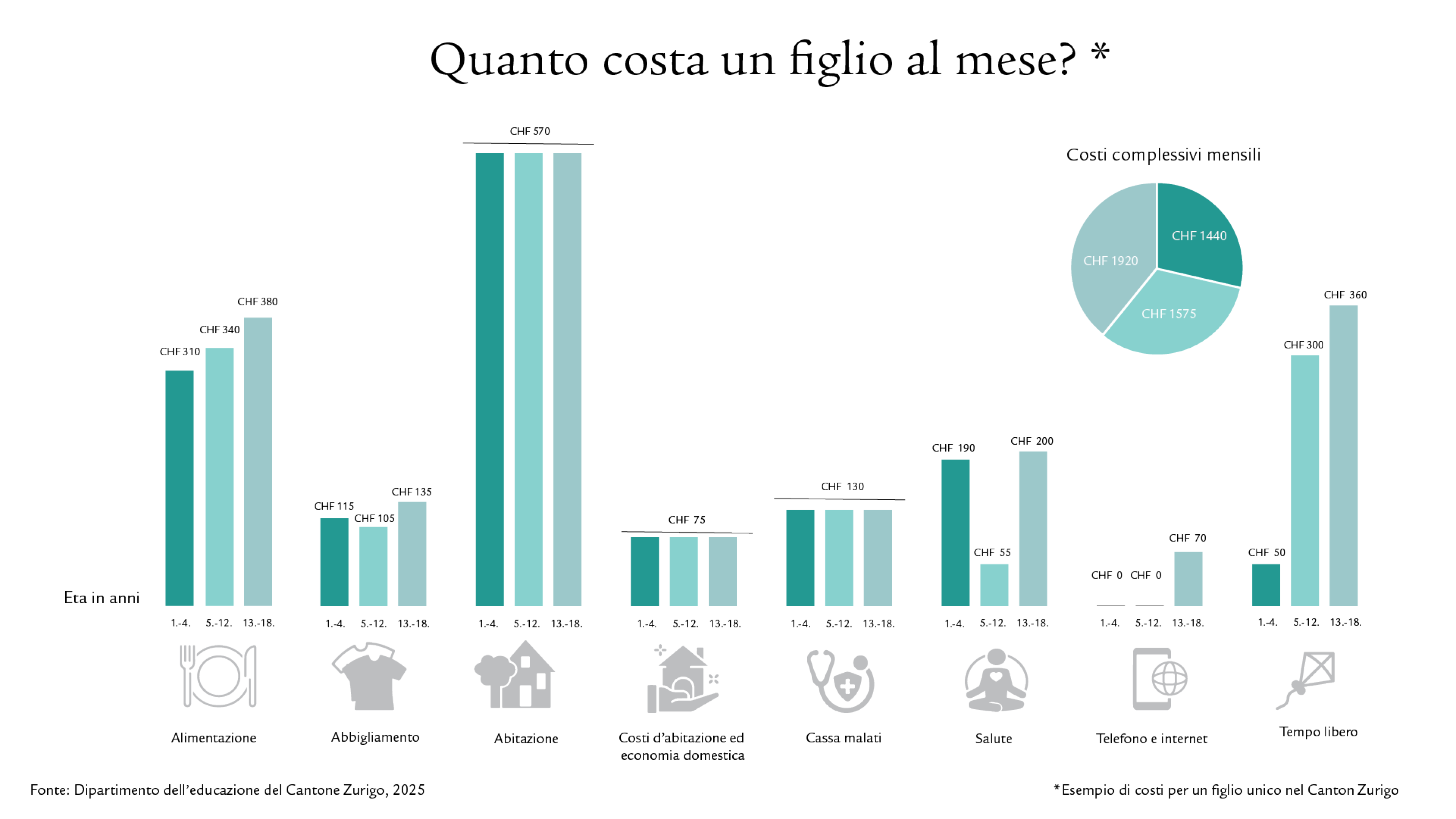 Infografica con barre e icone